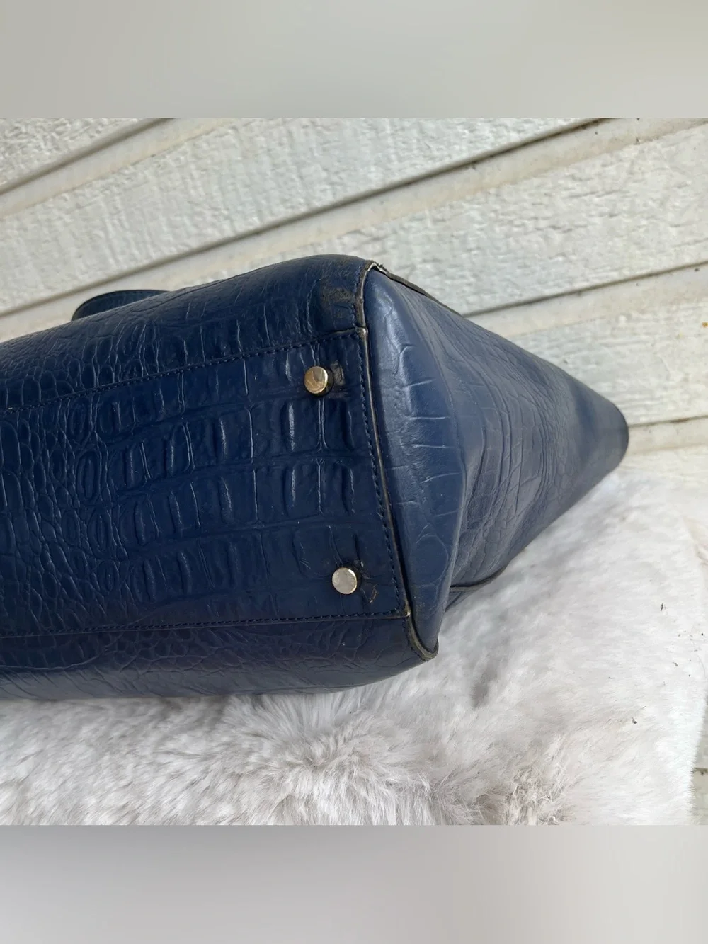 KATE SPADE Navy Blue Large Mulberry Lane Court Leila Laptop Tote Shoulder Bag